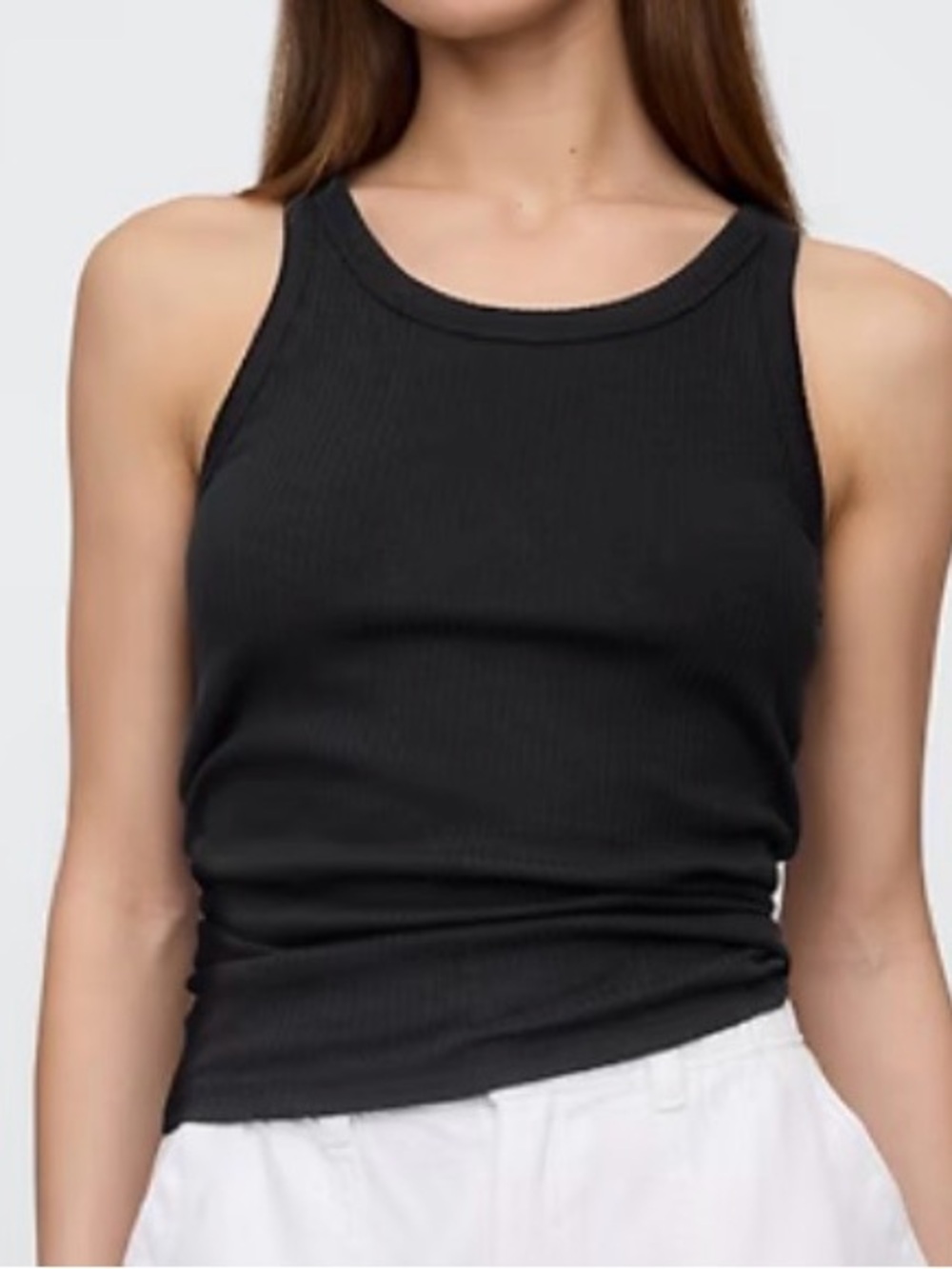 NWT GAP ribbed tank top, black, S
